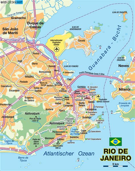 Rio de Janeiro stadsplattegrond gratis te downloaden voor