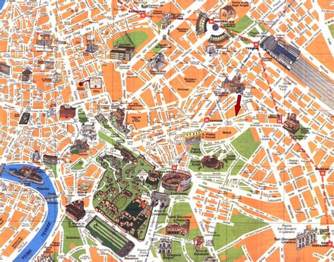 Rom karta stadens centrum Karta över centrum av Rom (Lazio Italien)