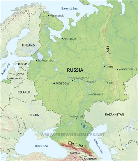 Karta över europa och Ryssland Karta europa Ryssland (Östra Europa