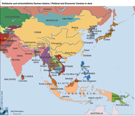 Regions of Asia map. Australian Curriculum Geography Metro Route Map