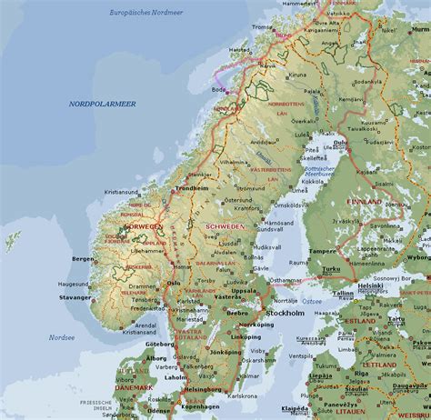 Large detailed old political map of Scandinavia with relief 1920