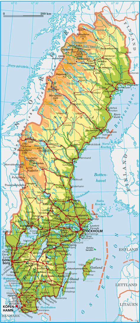 Road Map of Sweden Ezilon Maps