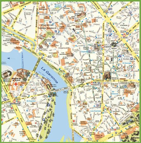 Tourist map, Toulouse, Map