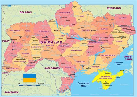 Map of Ukraine (Country in East Europe) WeltAtlas.de