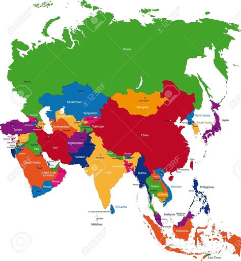 Karta över Asien På Svenska Karta
