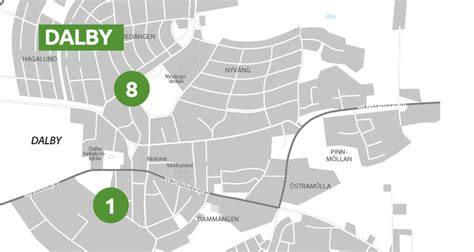 Karta Dalby ny färdväg 161