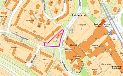 Karta över Farsta nr 1, Hökarängen med Larsboda Stockholmskällan