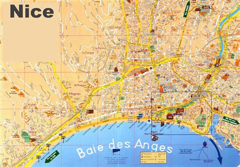 Nice city map tourist Nice tourism map (ProvenceAlpesCôte d'Azur