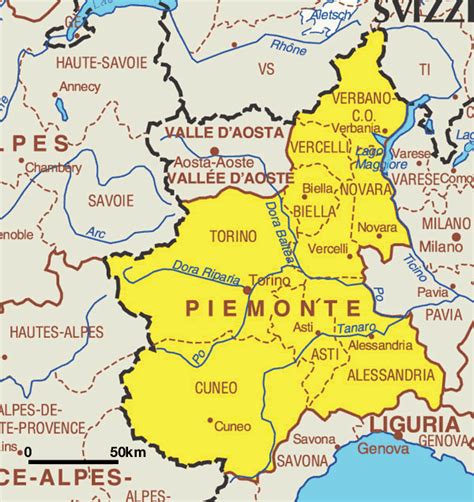 Piemonte Map Gography Regions Italy Map Geographic Region Province City