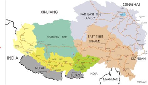 Latest Tibet Travel Maps Explore Tibet Тибет, Карта