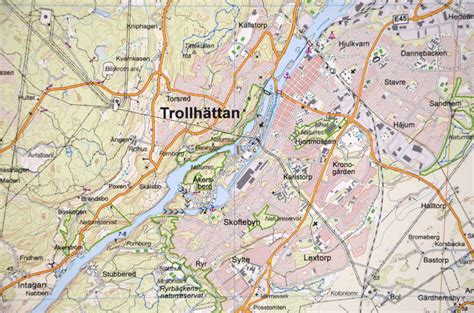 Karta över Trollhättan 140 x 100 Kartkungen