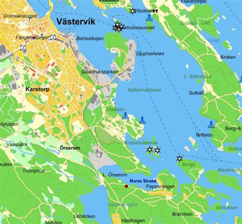 Västervik karta (blueprint) Poster/Tavlor/Kort