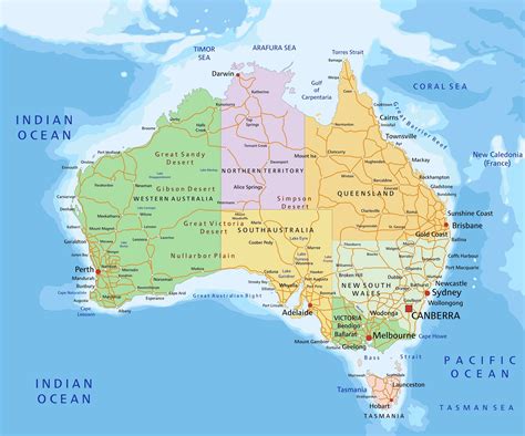 Australia Map Guide of the World