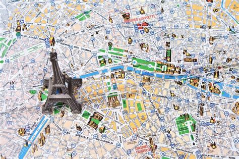 Paris Monuments Map Stock Photo Image 54358412