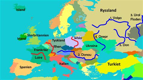 Europas Floder Karta Karta