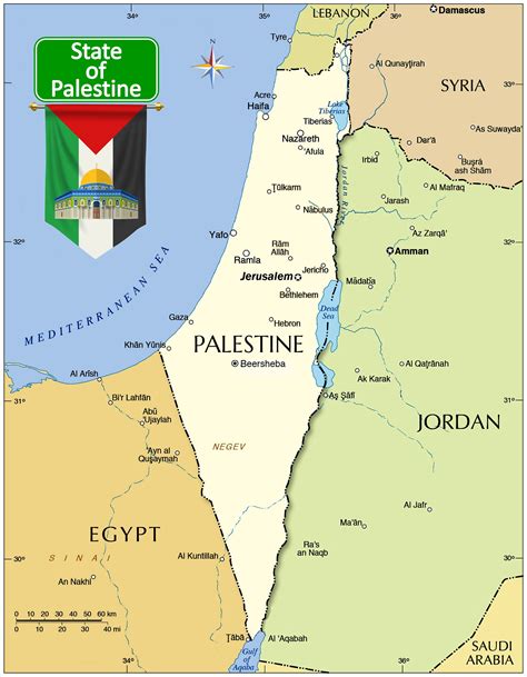 Map of Israel and Palestine