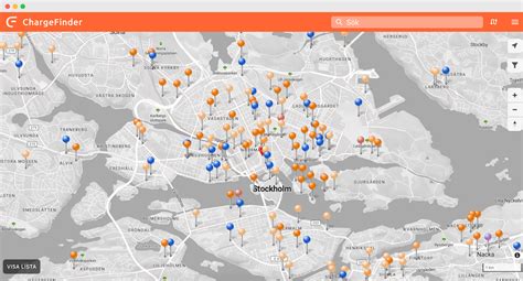 Karta Laddstationer Sverige Europa Karta