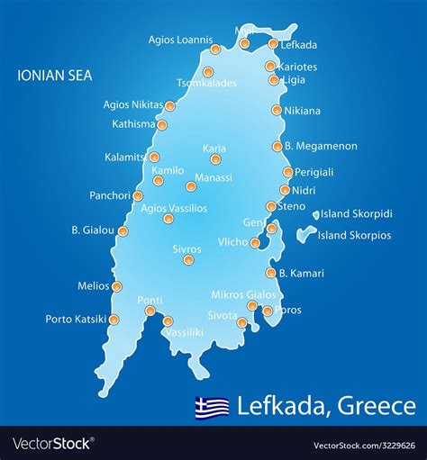 Lefkada road map Lefkada, Map, Greek island