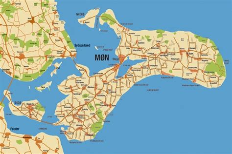 StepMap Insel Moen Landkarte für Dänemark