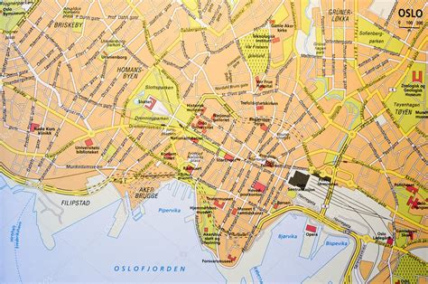 Mapa Turístico de Oslo, Noruega Mapa turístico, O turista e Viagens