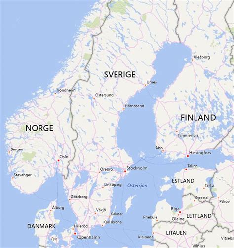 Sverige road map vägkarta över Sverige (Norra Europa Europa)