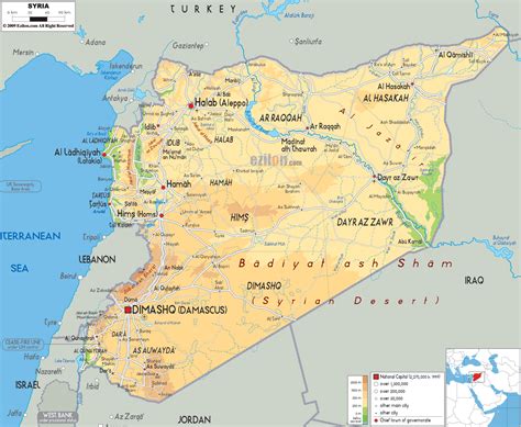 Large detailed administrative divisions map of Syria 2007 Syria