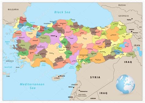 Turcia continent harta Harta Turcia continent (Asia de Vest Asia)