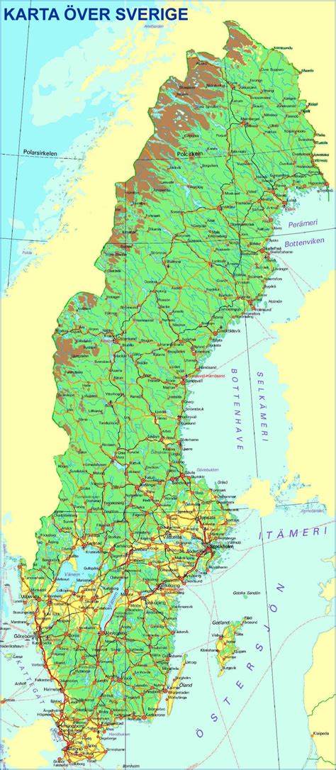 Carte de la Suède Plusieurs cartes du pays du nord de l'Europe