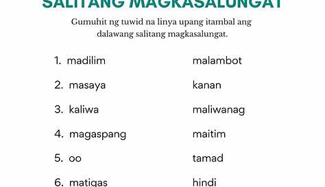 Salitang Magkasalungat — The Filipino Homeschooler