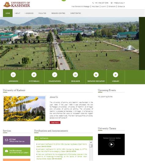 kashmir university official site