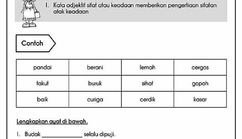 Latihan Kata Adjektif Tahun 6 / You can do the exercises online or