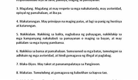 Ako Ay Isang Mabuting Mamamayan Ng Pilipinas Sapagkat Brainly