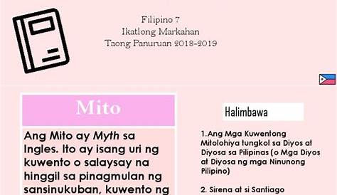 Katangian at Elemento ng Mito, Alamat at Kuwentong Bayan mula sa Luzon