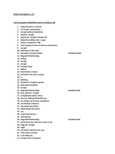 Katie S Corruption Walkthrough