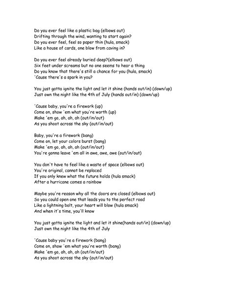 katy perry firework lyrics full song