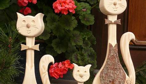 stehende Katze aus Holz mit Schild | Paletten-blumenkasten, Geschenke