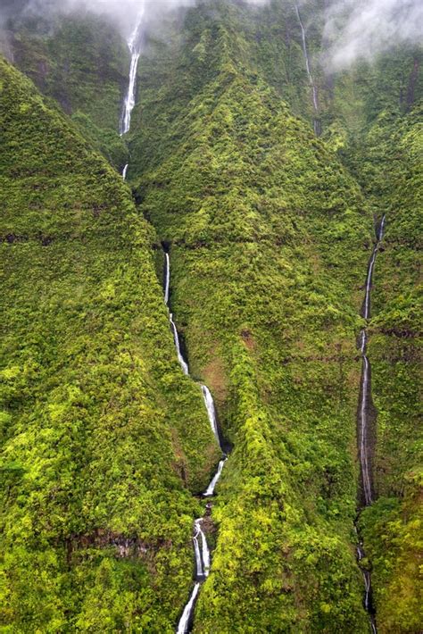Weeping Wall of the Mount Waialeale Waterfalls in Kauai, Hawaii