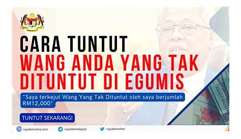 eGUMIS Semakan Wang Tidak Dituntut Online (WTD) & Kaunter JANM