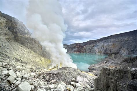 kawah ijen volcano in indonesia