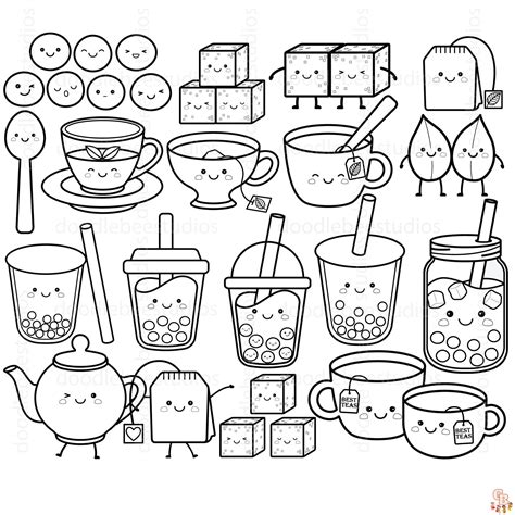 Kawaii Boba Tea Coloring Pages: A Fun Way To Relax And Unwind