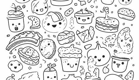 Kawaii Coloring Pages Free Fresh Food Healthy In | Doodle coloring