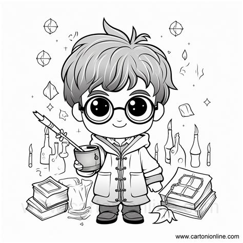 Kawaii Harry Potter Coloring Page Coloring with Kids