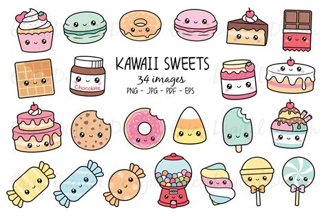 kawaii cute food drawings