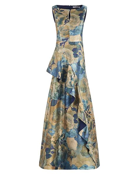 kay unger selene floral organza gown