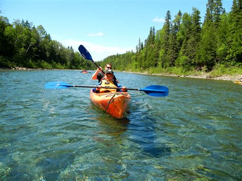 kayaking down river