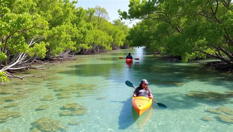 kayaking through mangroves
