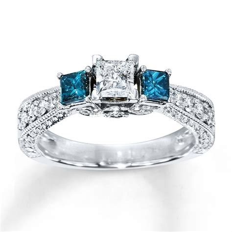 kays blue diamond engagement rings