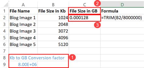 How to convert kb to gb in Excel? YouTube