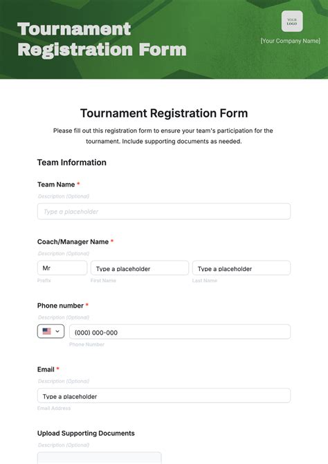 kbf tournament registration form template