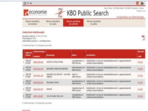 kbo belgium company search